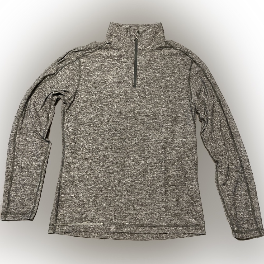 Lululemon Men’s Surge Warm Half Zip Pullover - Medium - Heathered Black - EUC